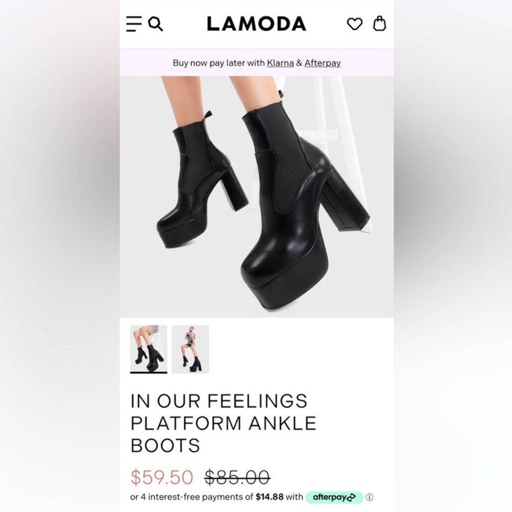 LAMODA Black Platform Ankle Boots - Picture 7 of 7